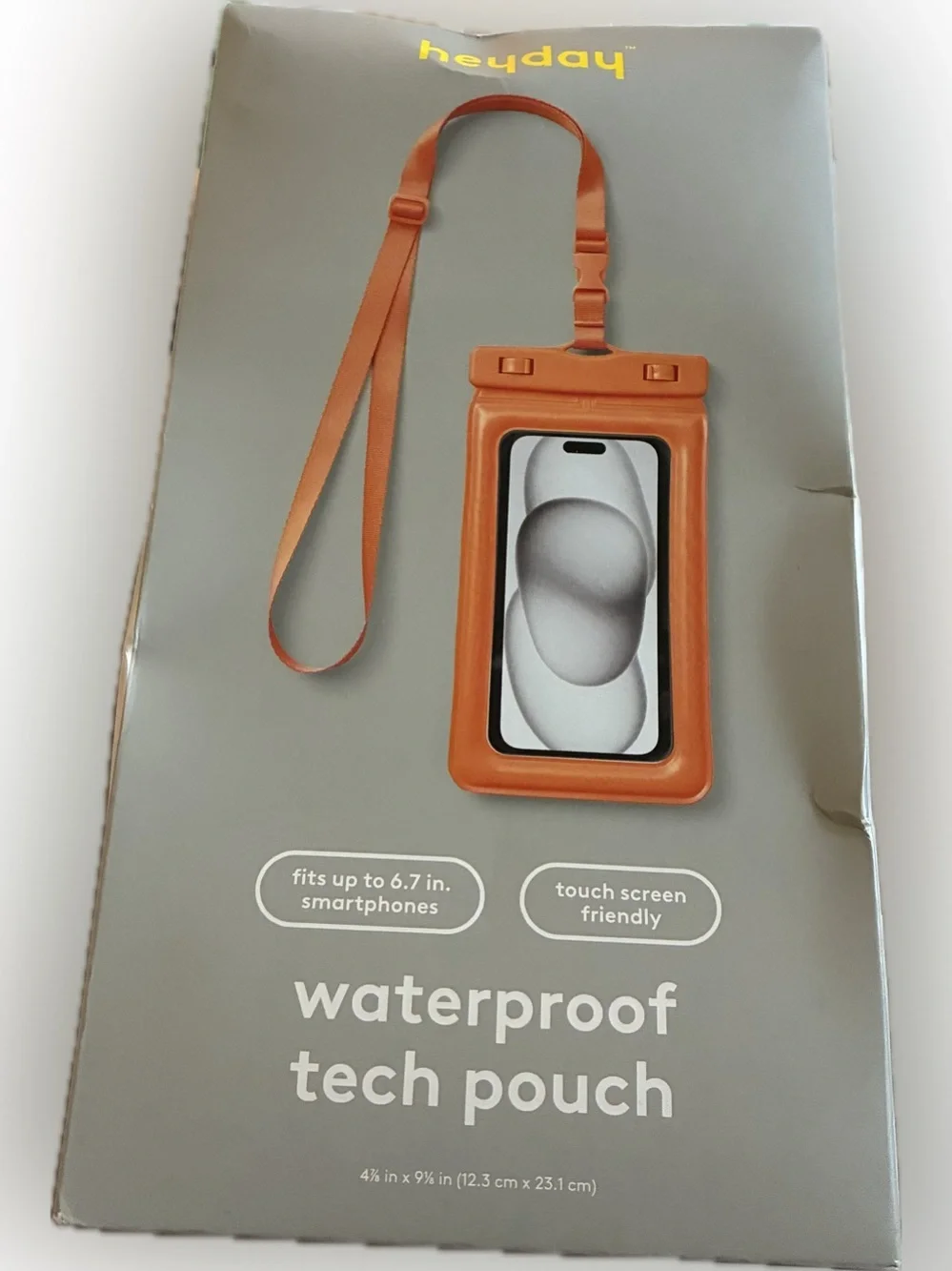Waterproof Phone Pouch with Orange Lanyard